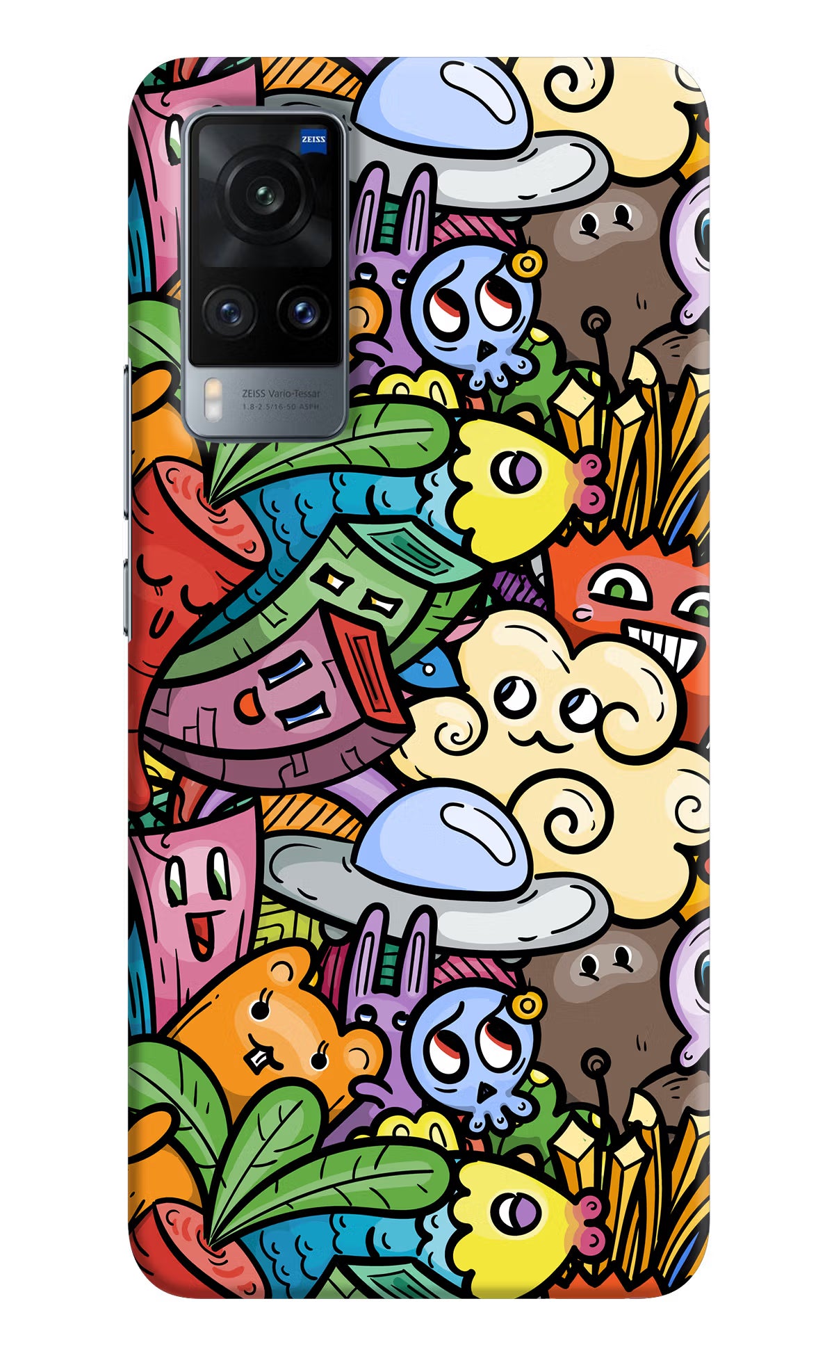 Veggie Doodle Vivo X60 Hard Case Back Cover by Casekaro