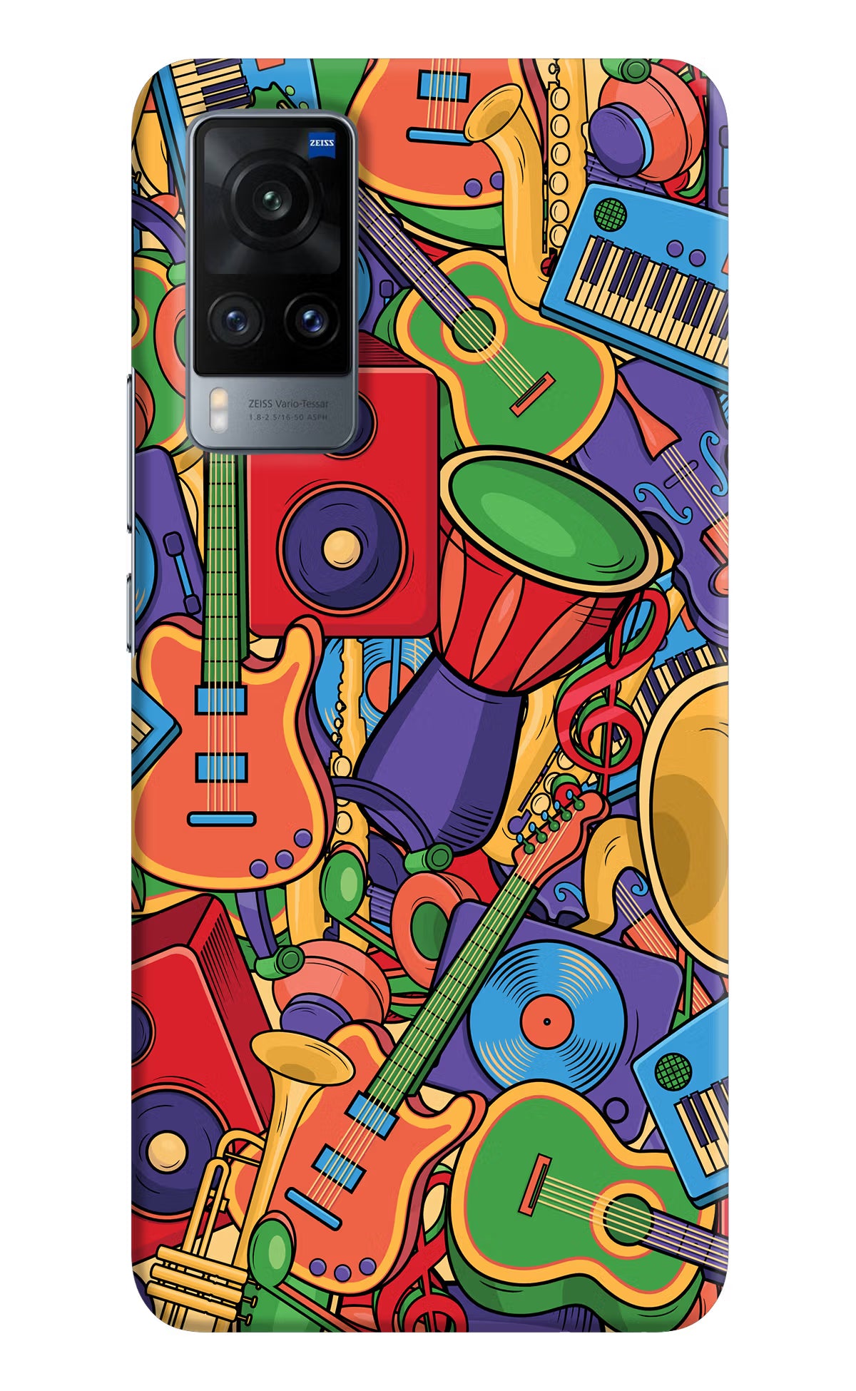 Music Instrument Doodle Vivo X60 Hard Case Back Cover by Casekaro