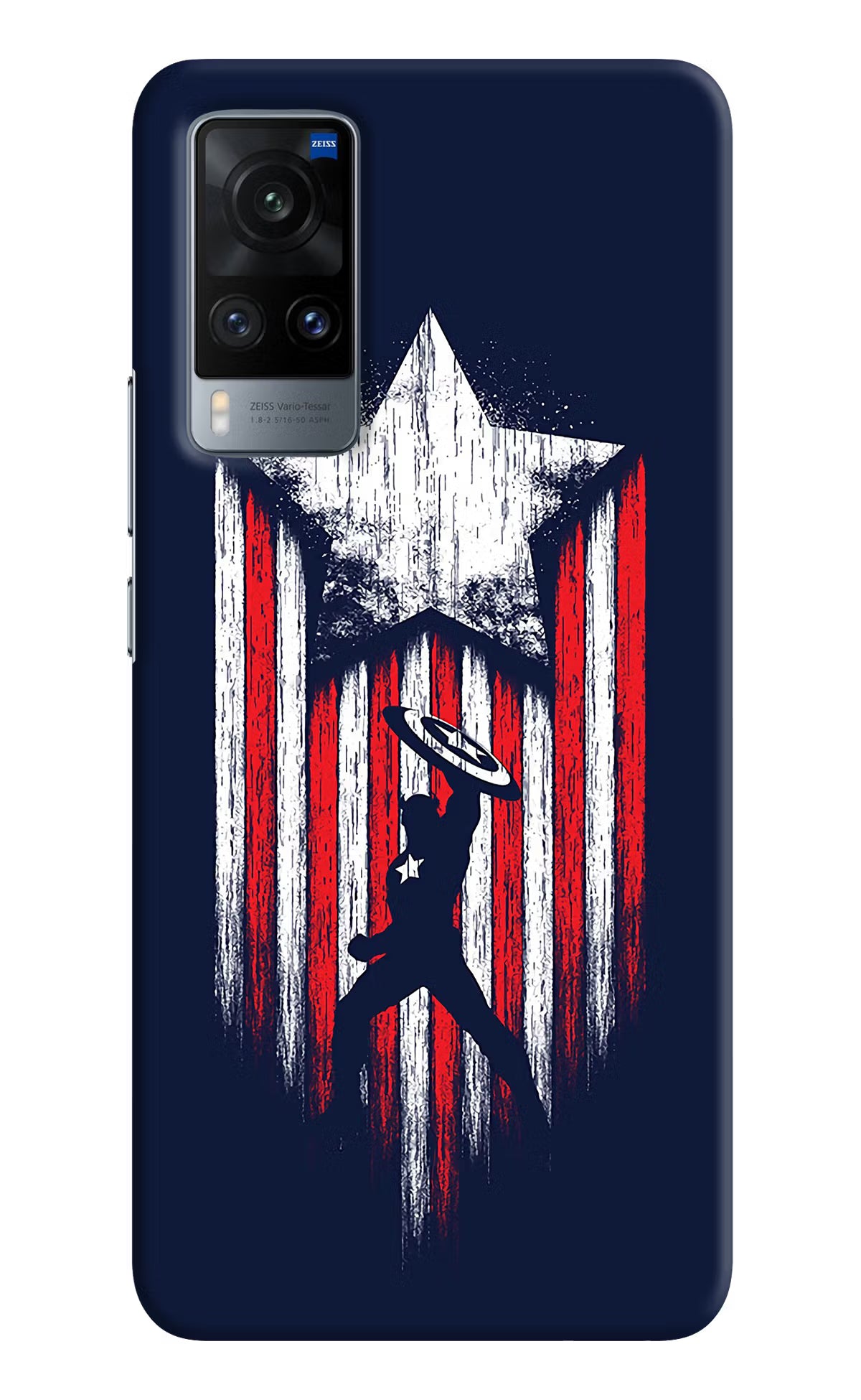 Captain America Marvel Art Vivo X60 Hard Case Back Cover by Casekaro