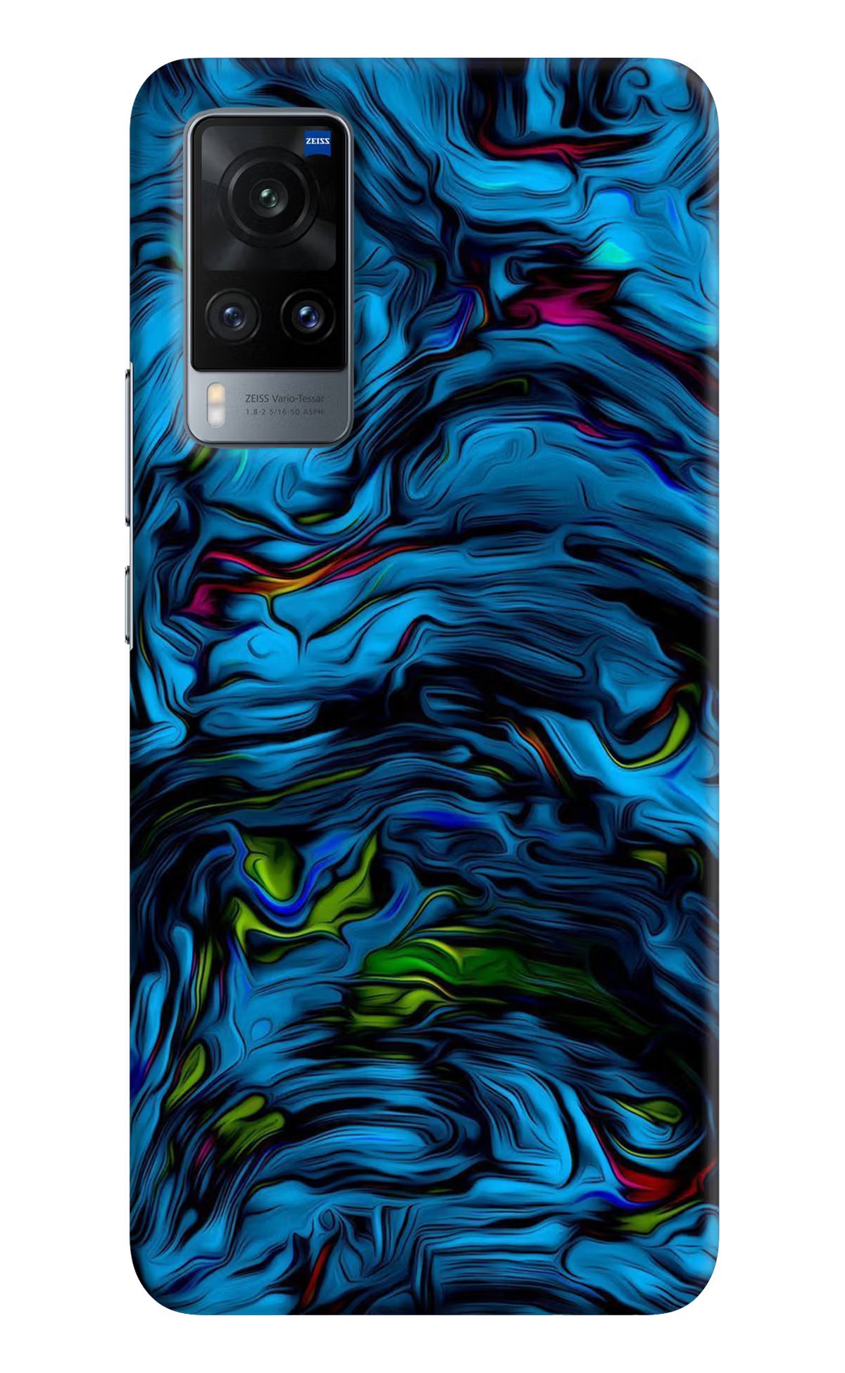 Dark Blue Abstract Vivo X60 Hard Case Back Cover by Casekaro