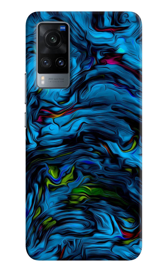 Dark Blue Abstract Vivo X60 Hard Case Back Cover by Casekaro
