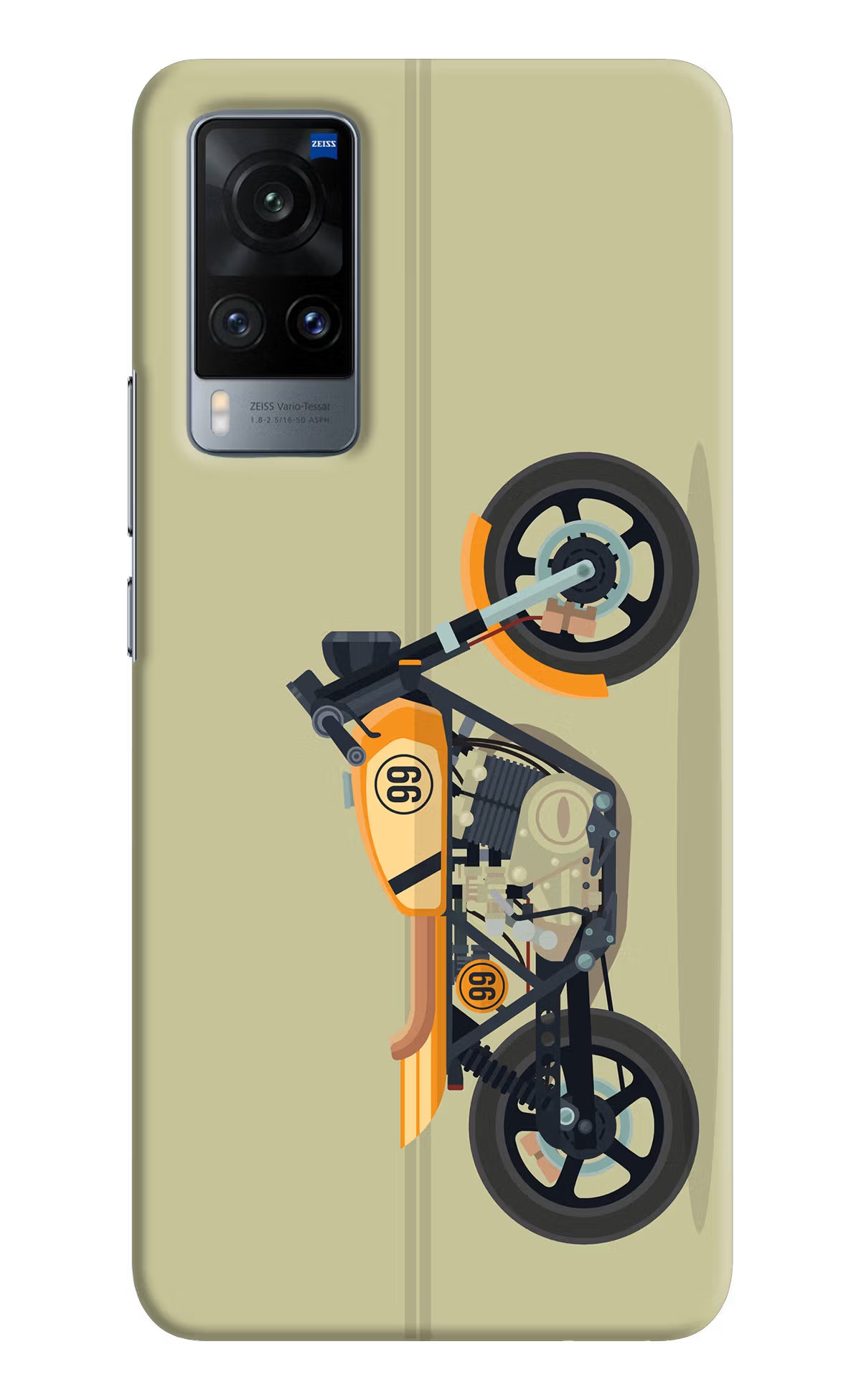 Vertical Speedster Vivo X60 Hard Case Back Cover by Casekaro