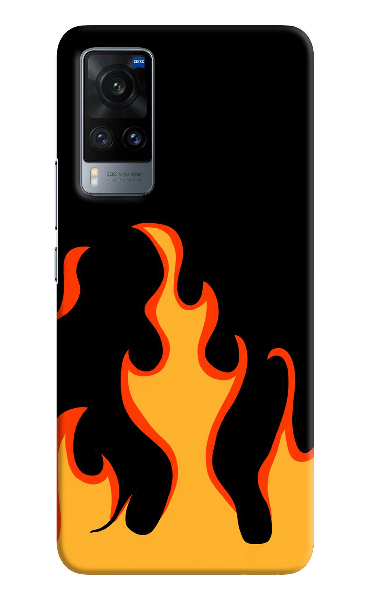 Fired Up – Black Vivo X60 Hard Case Back Cover by Casekaro