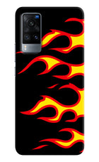 Side Sweep Flames Vivo X60 Hard Case Back Cover by Casekaro