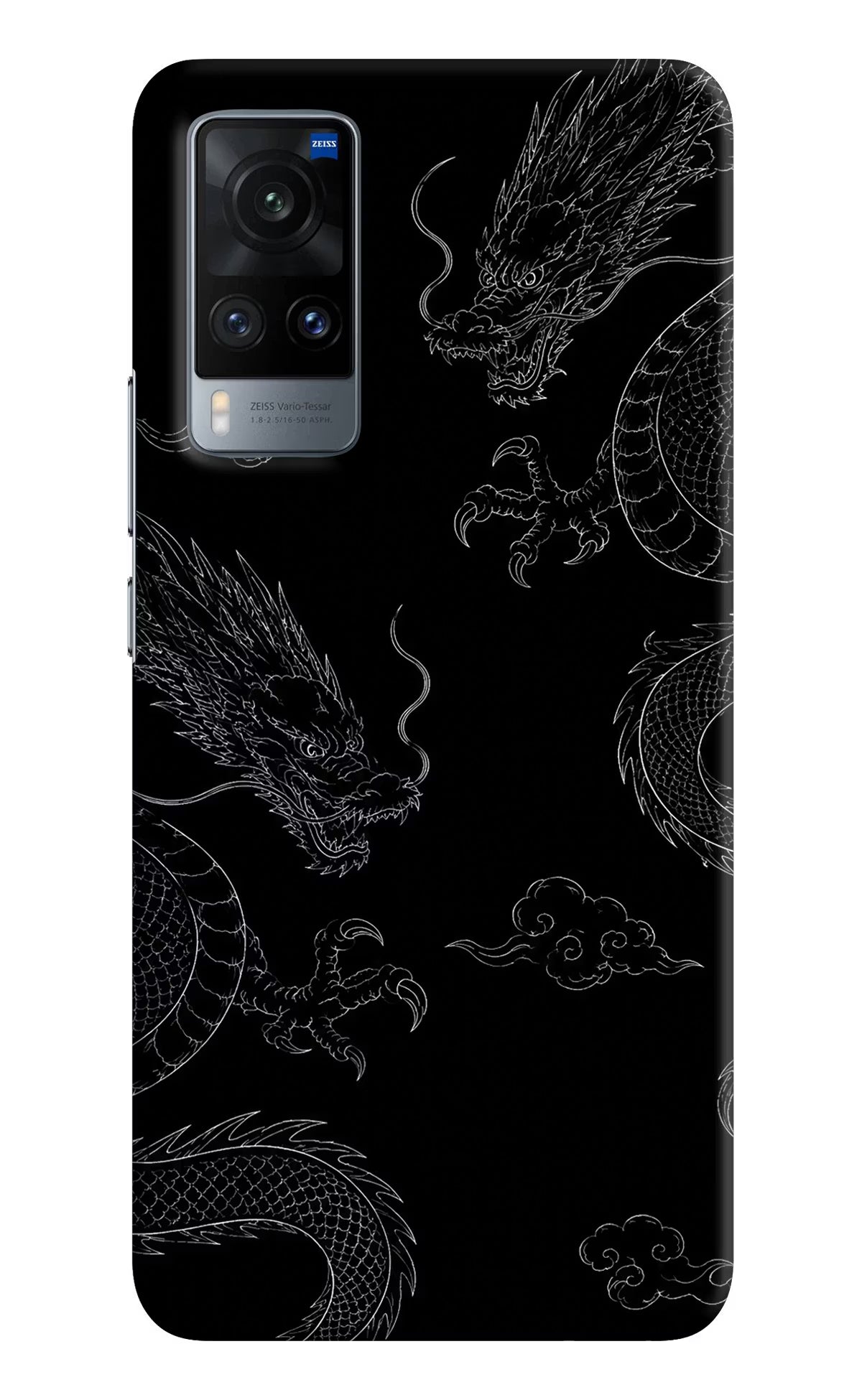 Twin Dragons Vivo X60 Hard Case Back Cover by Casekaro