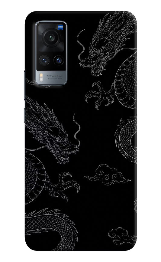 Twin Dragons Vivo X60 Hard Case Back Cover by Casekaro