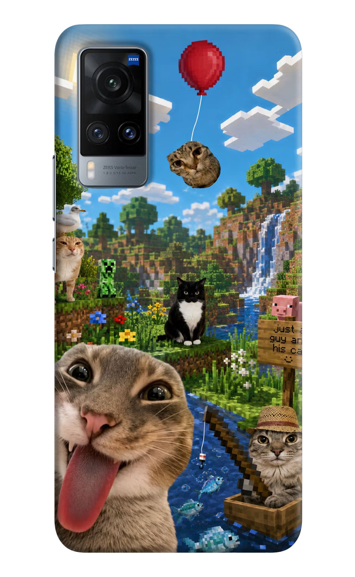 Minecraft Cat Chaos Vivo X60 Back Cover