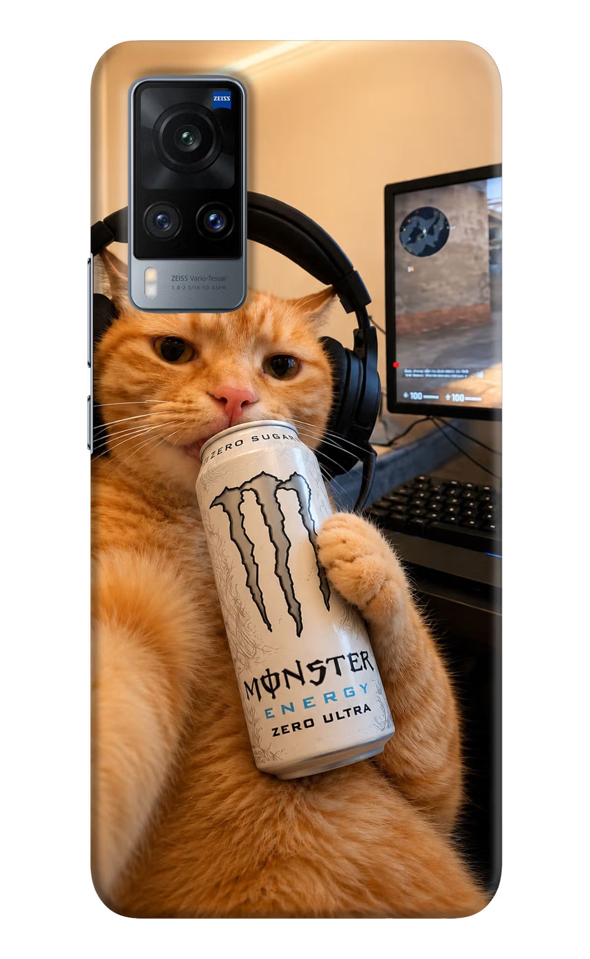 Gamer Cat Energy Vivo X60 Back Cover