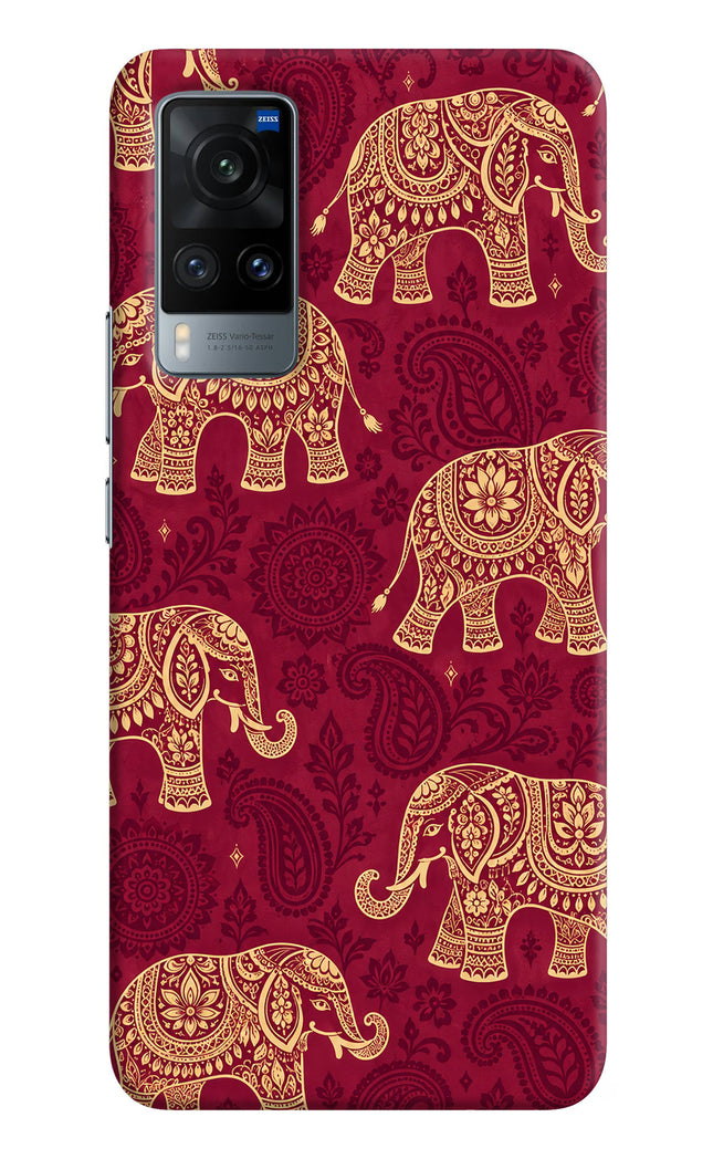 Maroon Elephant Vivo X60 Hard Case Back Cover by Casekaro