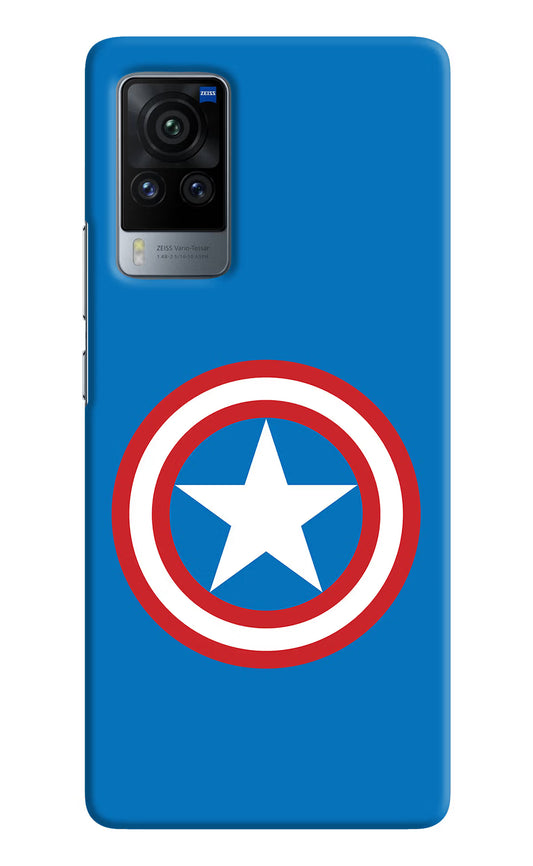 Captain America Logo Vivo X60 Pro Hard Case Back Cover by Casekaro