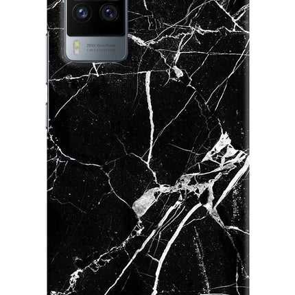 Black Marble Pattern Vivo X60 Pro Hard Case Back Cover by Casekaro