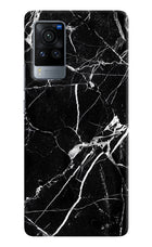 Black Marble Pattern Vivo X60 Pro Hard Case Back Cover by Casekaro