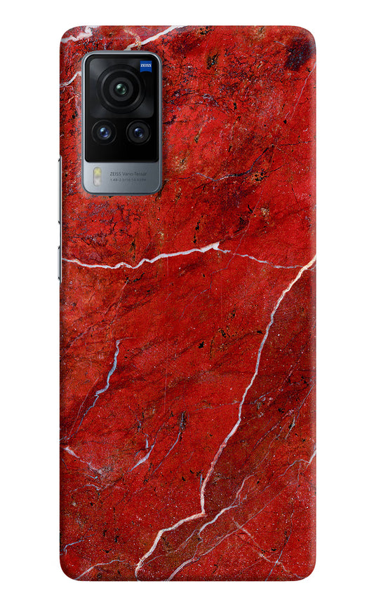Red Marble Design Vivo X60 Pro Hard Case Back Cover by Casekaro