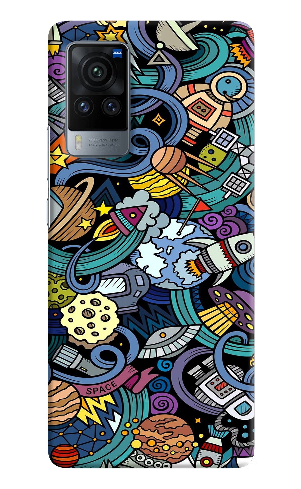 Space Abstract Vivo X60 Pro Hard Case Back Cover by Casekaro