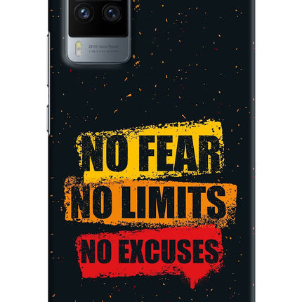 No Fear No Limits No Excuse Vivo X60 Pro Hard Case Back Cover by Casekaro