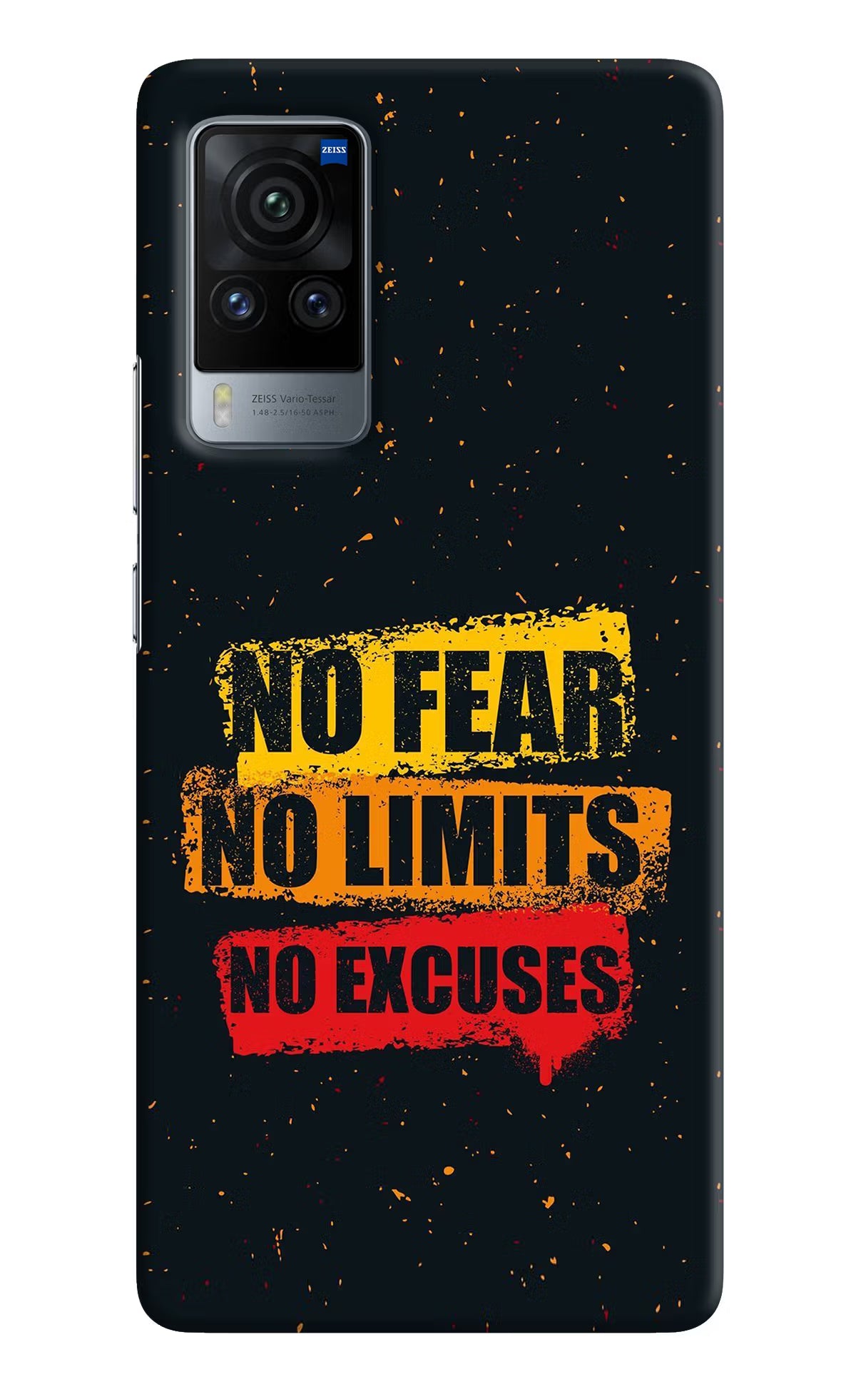 No Fear No Limits No Excuse Vivo X60 Pro Hard Case Back Cover by Casekaro