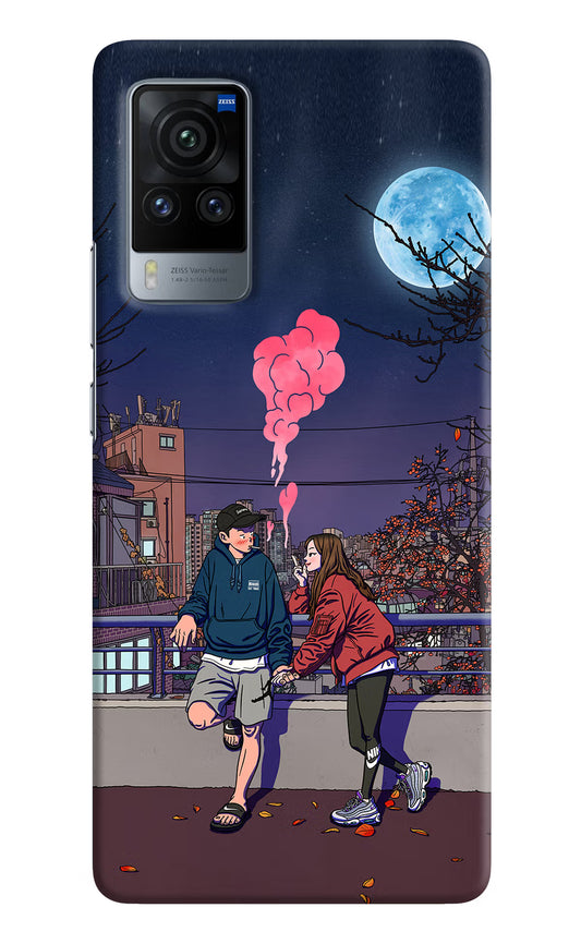 Chilling Couple Vivo X60 Pro Hard Case Back Cover by Casekaro