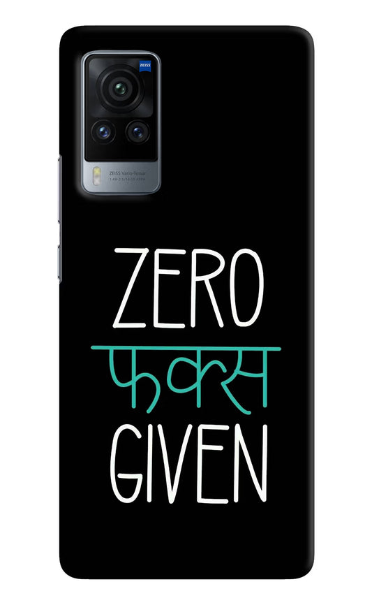 Zero Fucks Given Vivo X60 Pro Hard Case Back Cover by Casekaro