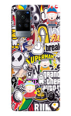Sticker Bomb Vivo X60 Pro Hard Case Back Cover by Casekaro