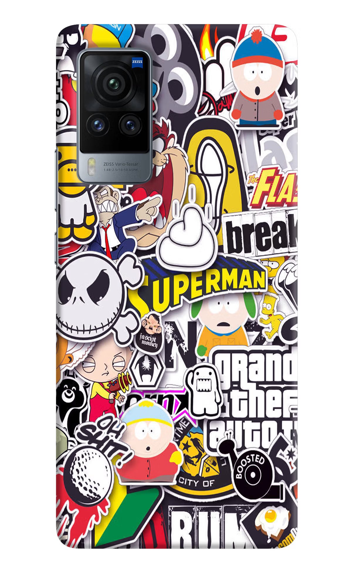 Sticker Bomb Vivo X60 Pro Hard Case Back Cover by Casekaro