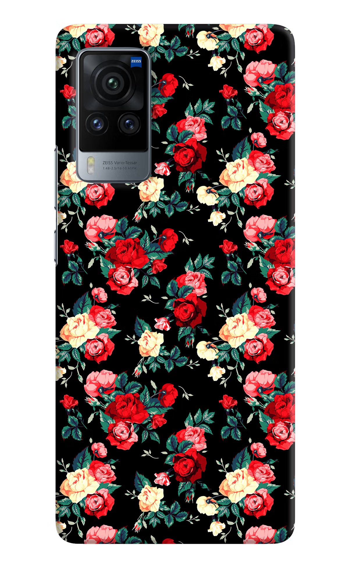 Rose Pattern Vivo X60 Pro Hard Case Back Cover by Casekaro