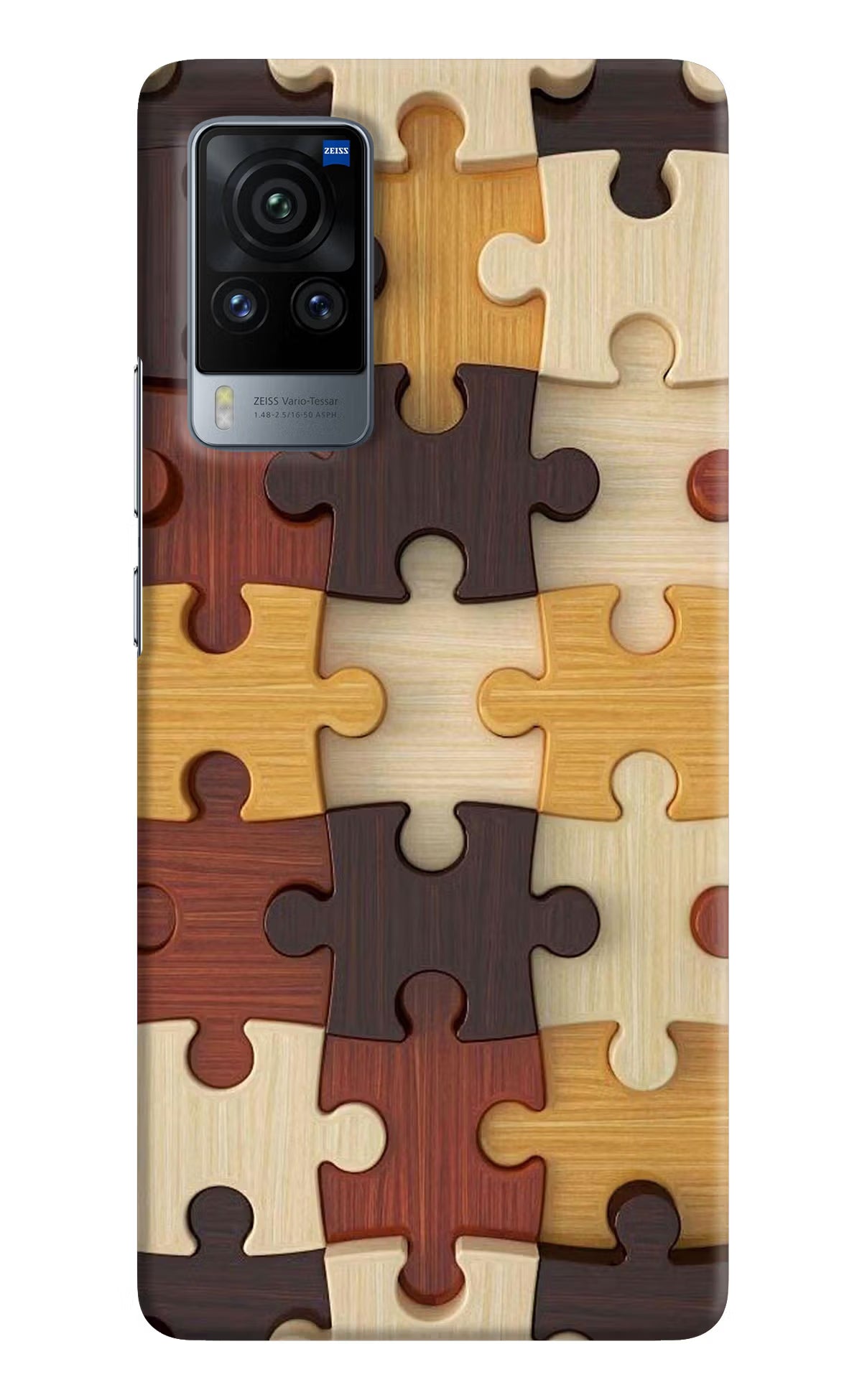 Wooden Puzzle Vivo X60 Pro Hard Case Back Cover by Casekaro