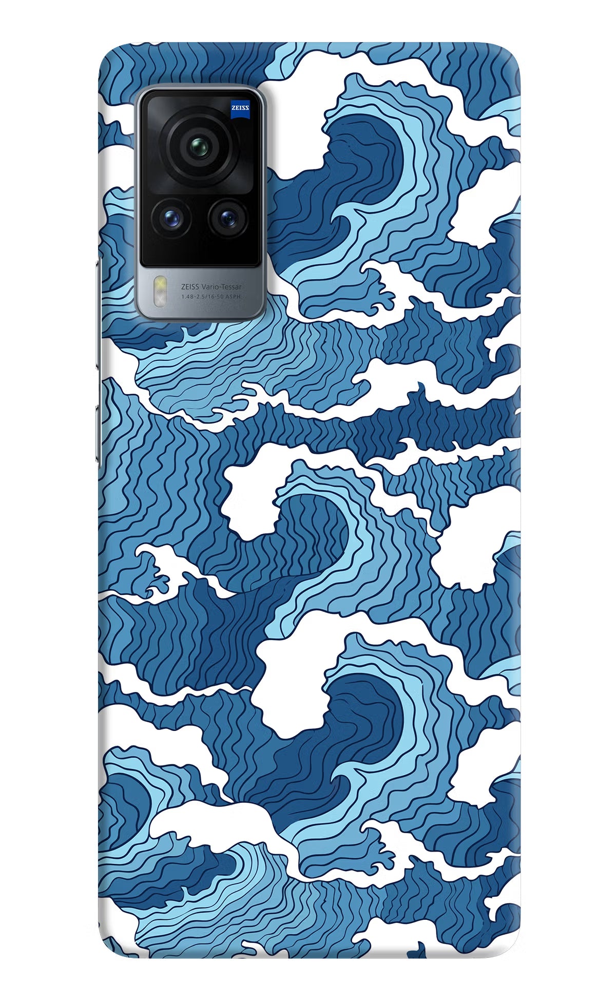 Blue Waves Vivo X60 Pro Hard Case Back Cover by Casekaro