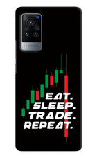 Eat Sleep Trade Repeat Vivo X60 Pro Hard Case Back Cover by Casekaro