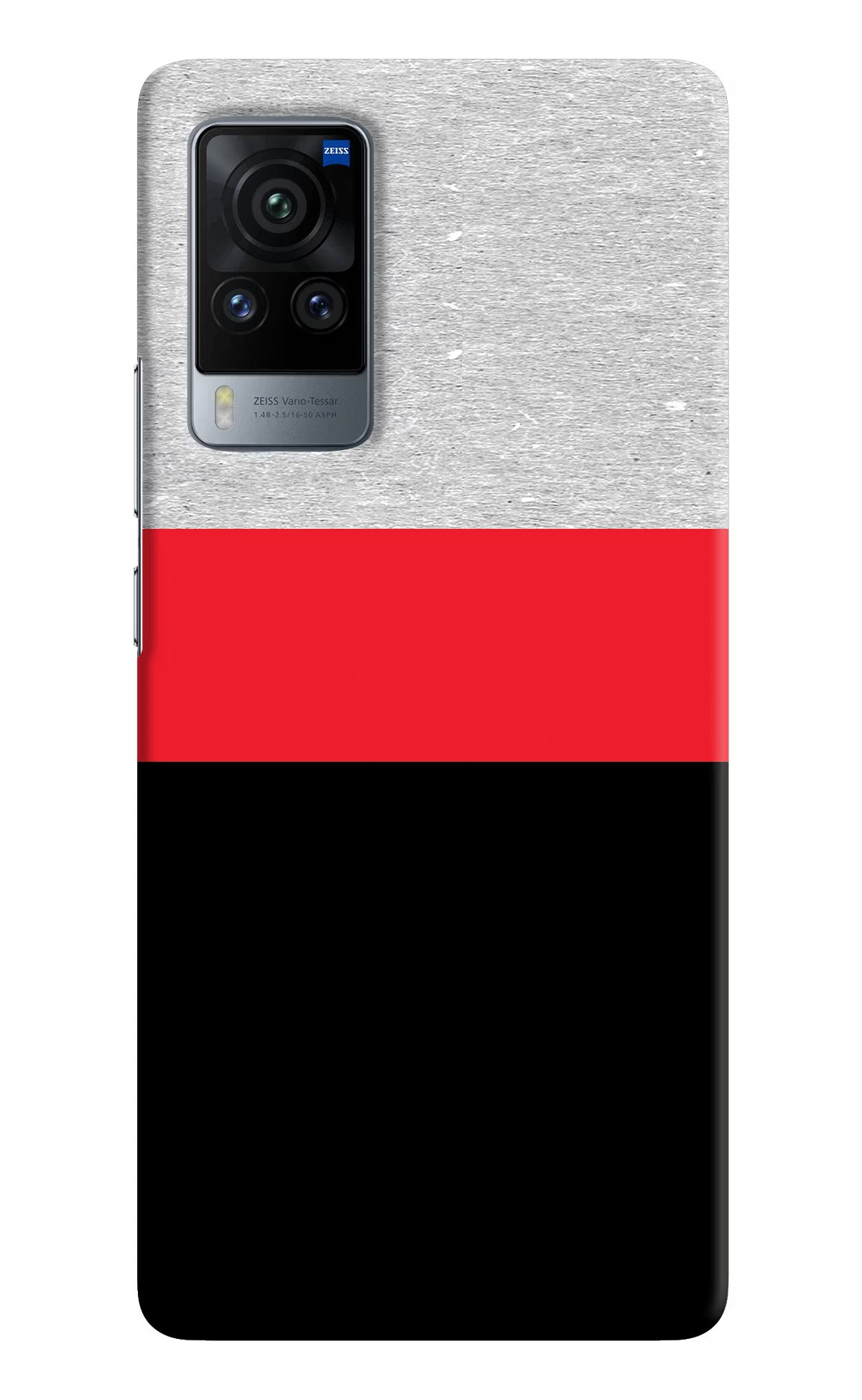 Tri Color Pattern Vivo X60 Pro Hard Case Back Cover by Casekaro