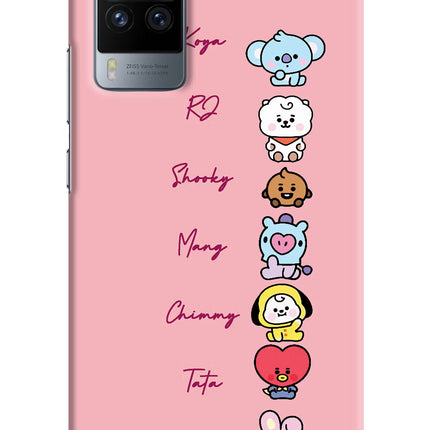 BTS names Vivo X60 Pro Hard Case Back Cover by Casekaro