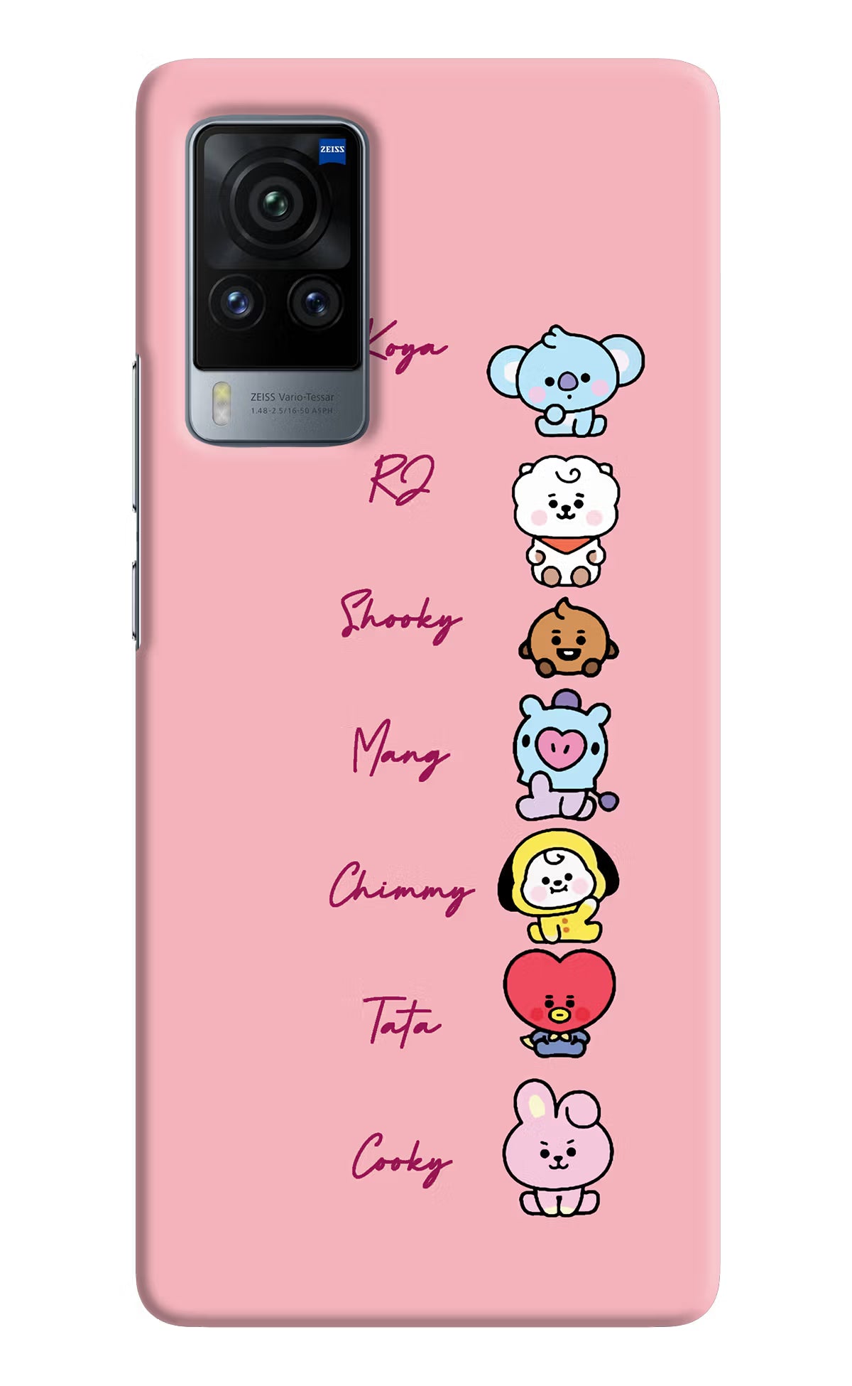 BTS names Vivo X60 Pro Hard Case Back Cover by Casekaro
