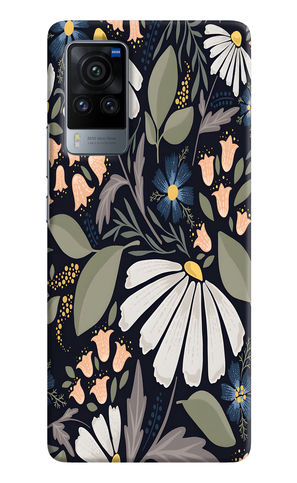 Flowers Art Vivo X60 Pro Hard Case Back Cover by Casekaro