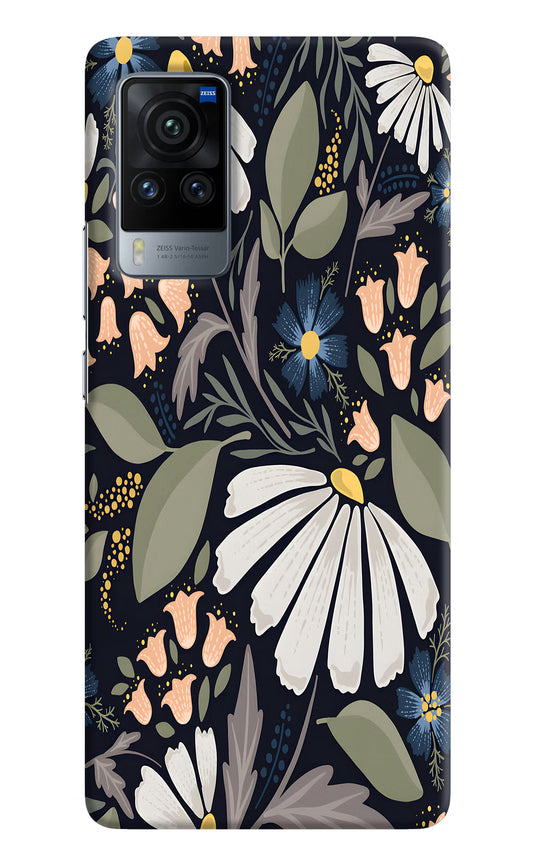 Flowers Art Vivo X60 Pro Hard Case Back Cover by Casekaro