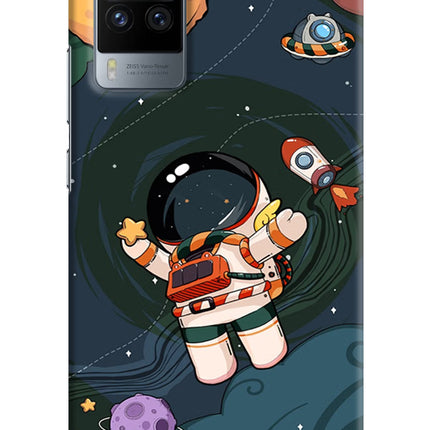 Cartoon Astronaut Vivo X60 Pro Hard Case Back Cover by Casekaro