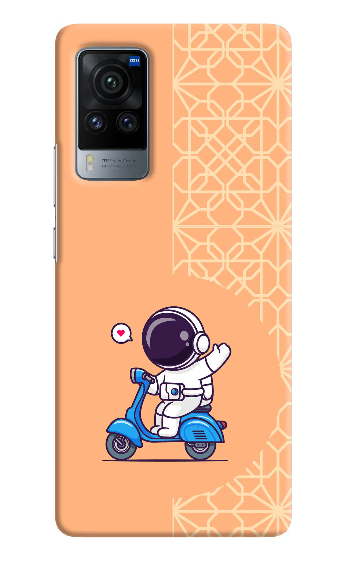 Cute Astronaut Riding Vivo X60 Pro Hard Case Back Cover by Casekaro