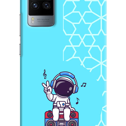 Cute Astronaut Chilling Vivo X60 Pro Hard Case Back Cover by Casekaro