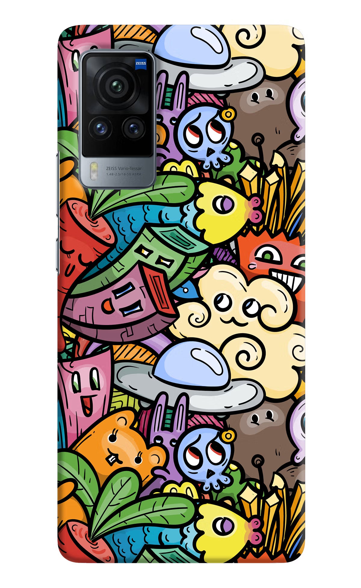 Veggie Doodle Vivo X60 Pro Hard Case Back Cover by Casekaro