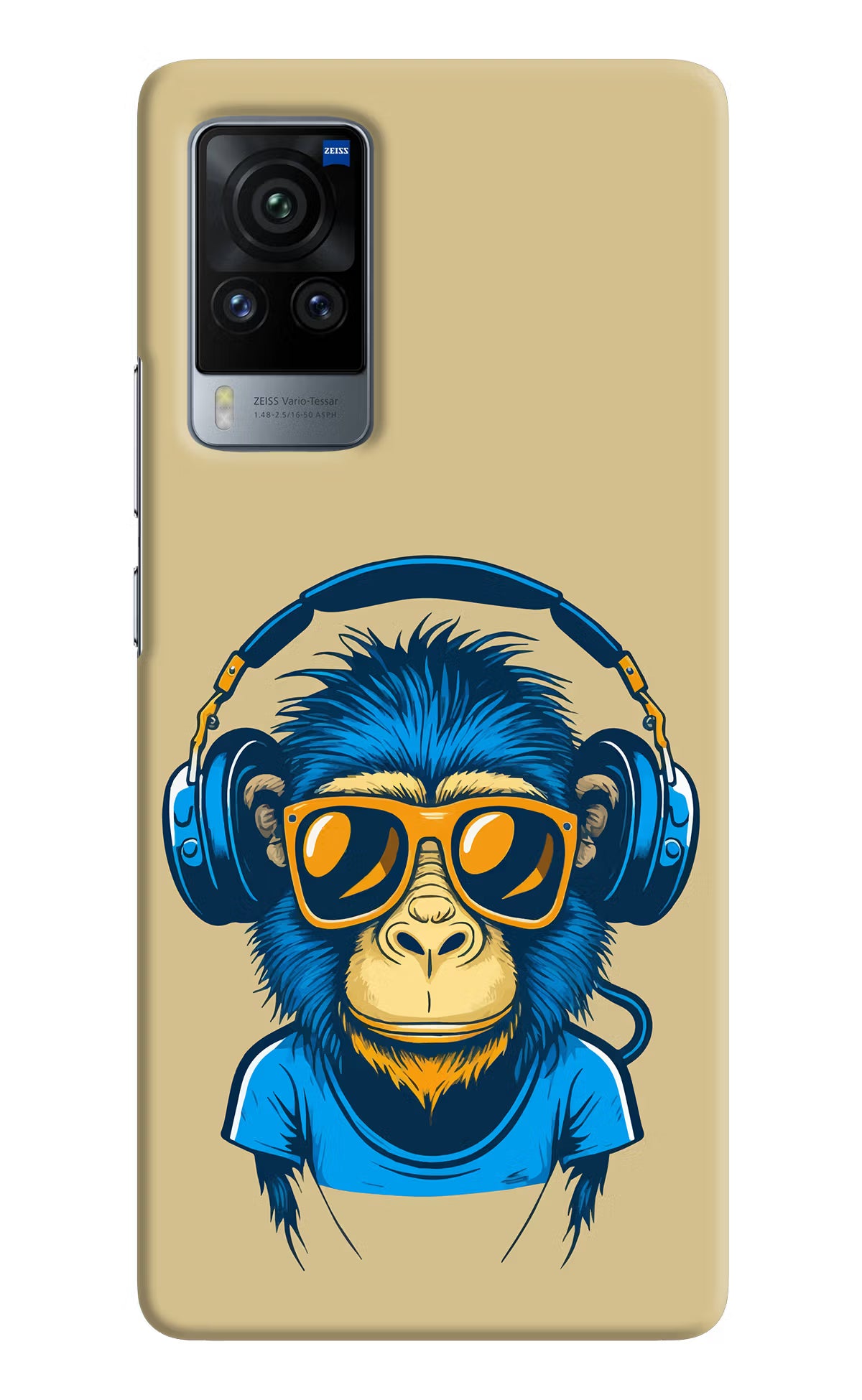 Monkey Headphone Vivo X60 Pro Hard Case Back Cover by Casekaro