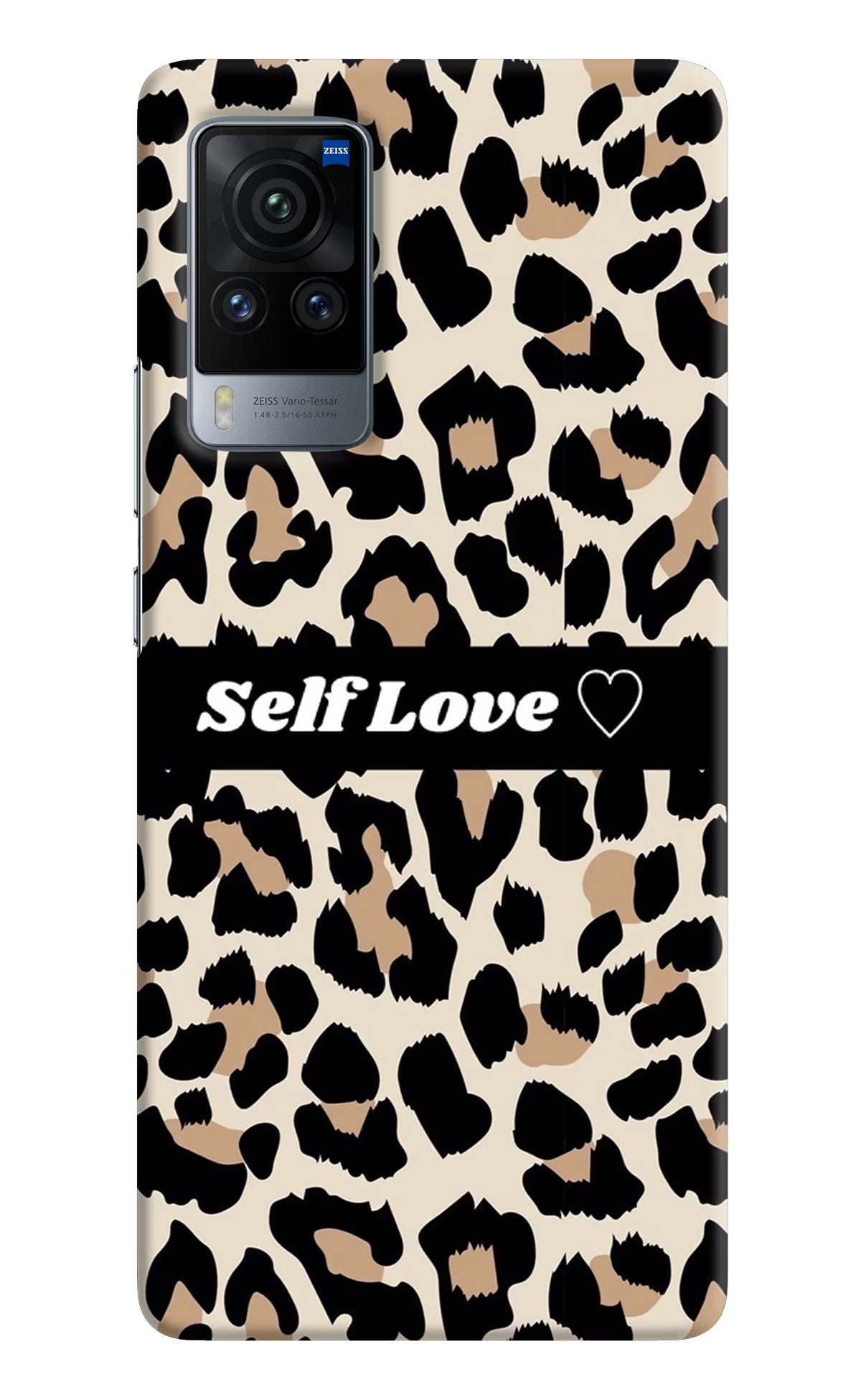 Leopard Print Self Love Vivo X60 Pro Hard Case Back Cover by Casekaro