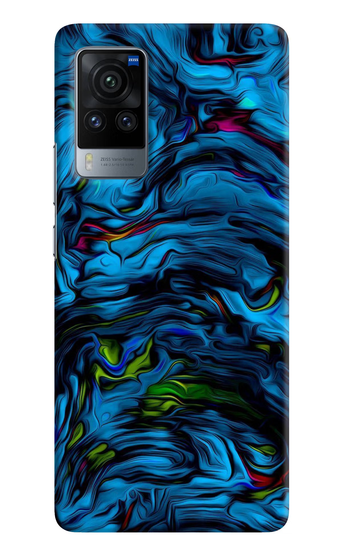 Dark Blue Abstract Vivo X60 Pro Hard Case Back Cover by Casekaro