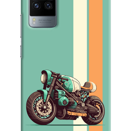 Striped Moto Drift Vivo X60 Pro Hard Case Back Cover by Casekaro