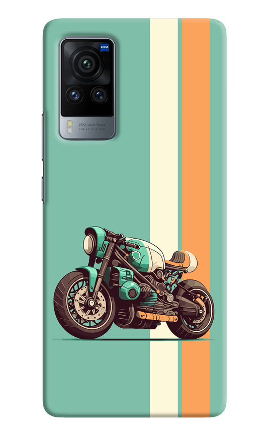 Striped Moto Drift Vivo X60 Pro Hard Case Back Cover by Casekaro