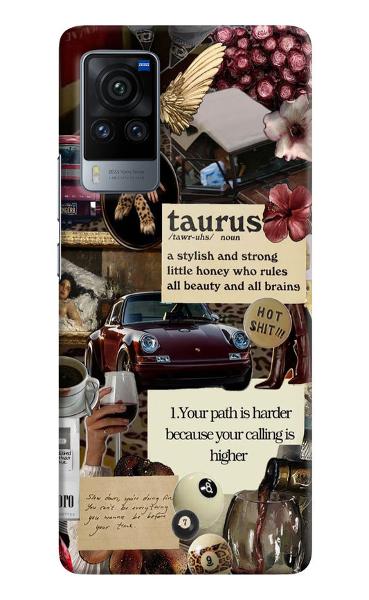 Taurus Zodiac Vivo X60 Pro Hard Case Back Cover by Casekaro