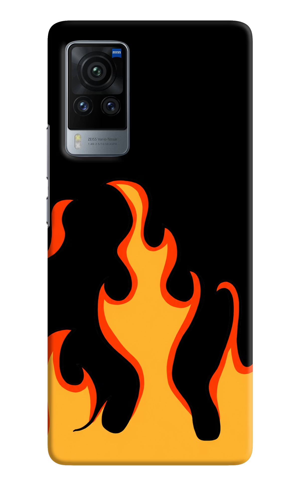 Fired Up – Black Vivo X60 Pro Hard Case Back Cover by Casekaro