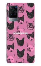 Pink Cats Vivo X60 Pro Hard Case Back Cover by Casekaro