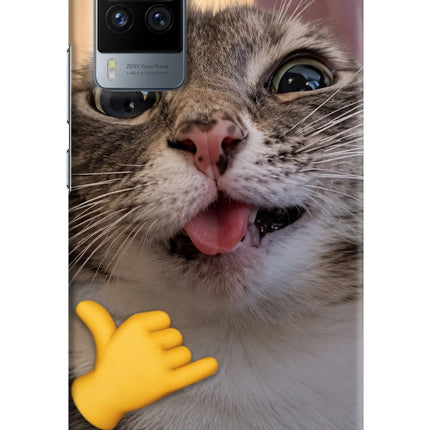 Silly Cat Call Vivo X60 Pro Hard Case Back Cover by Casekaro