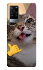 Silly Cat Call Vivo X60 Pro Hard Case Back Cover by Casekaro