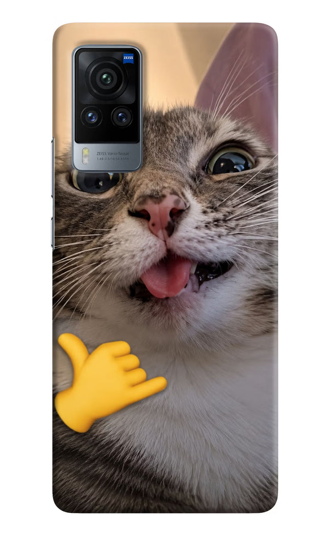 Silly Cat Call Vivo X60 Pro Hard Case Back Cover by Casekaro