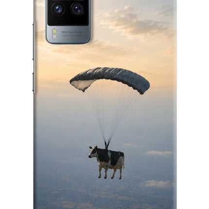 Skydiving Cow Vivo X60 Pro Hard Case Back Cover by Casekaro