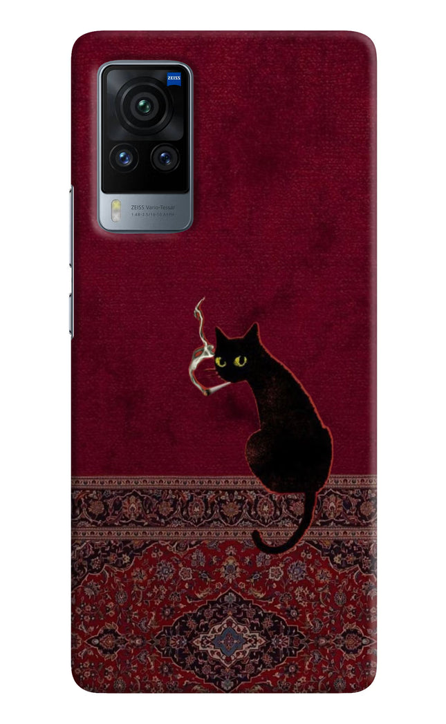 Midnight Cat Vivo X60 Pro Hard Case Back Cover by Casekaro